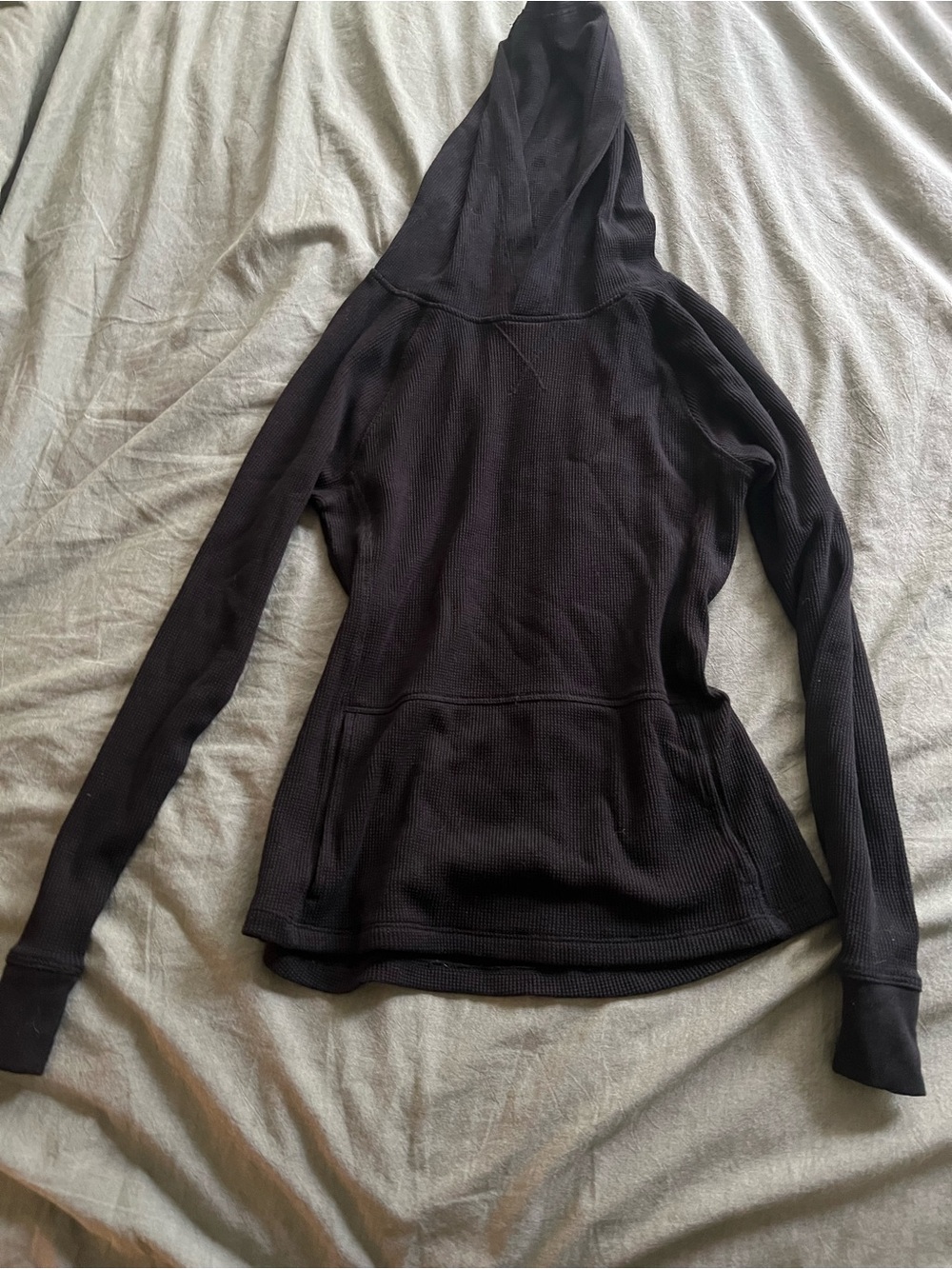 Calvin Klein Performance Black Waffle-Knit Hooded Pullover
